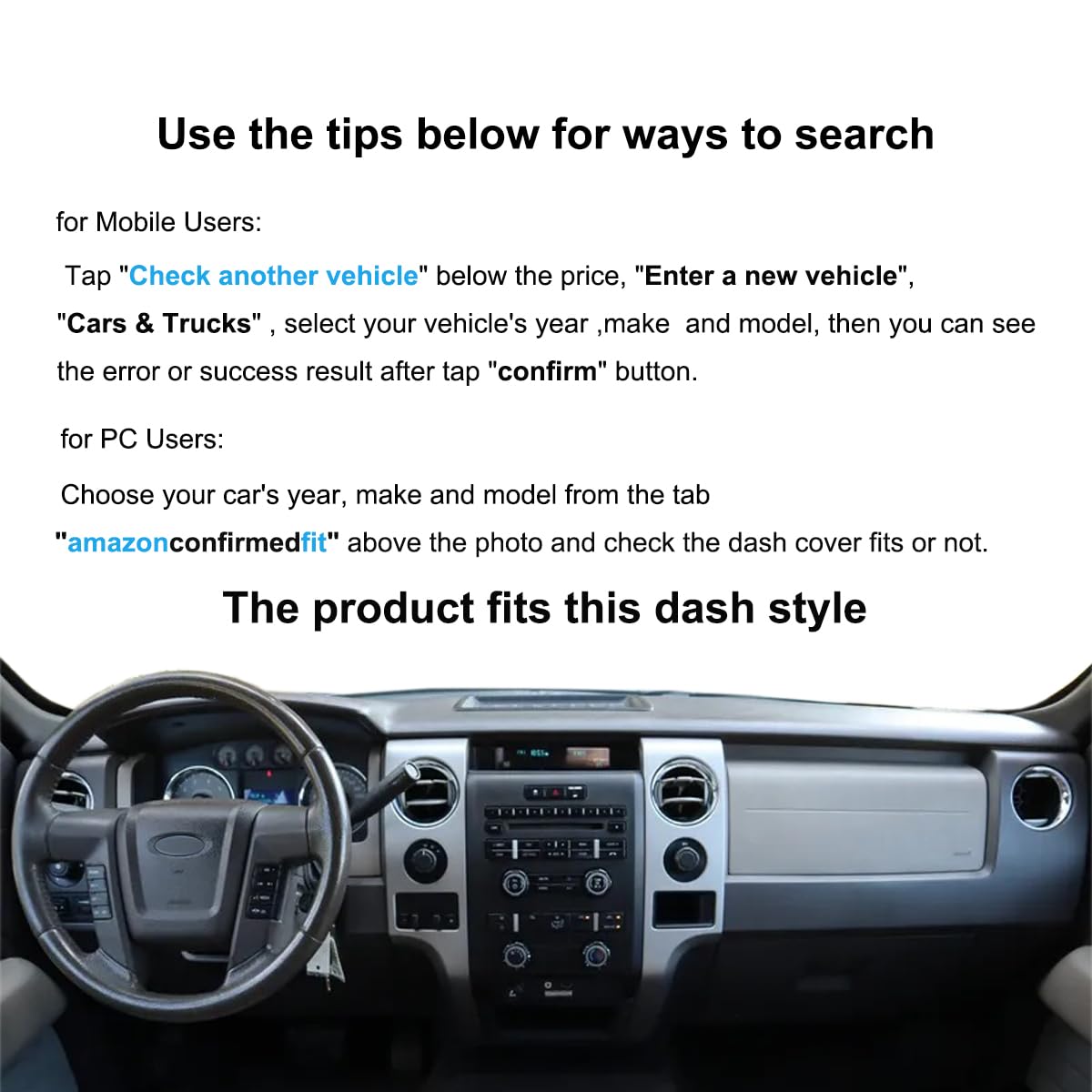 Amazon.com: Yiz Dash Cover Mat for Ford F150 Raptor 2009-2014(09